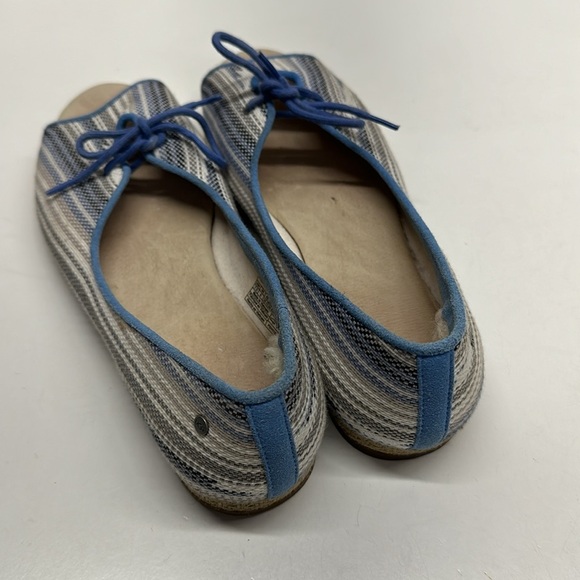 Ugg Marleigh Serape Ballet Flat Shoes Open Toe Espadrilles Bow Blue Striped 7.5 - Picture 3 of 9